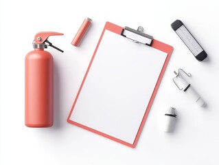 Clipboard on white background, essential tool for notes, lists, and organization in office, school, business