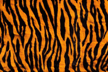 Close-up of Orange and Black Fur Pattern Creates a Realistic Animal Skin Effect with Soft Textures.