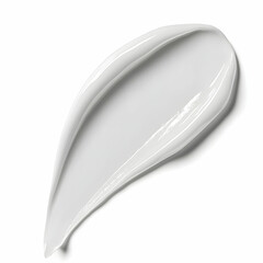 White Cream Smear Creates a Smooth, Elegant Texture on a Clean White Backdrop.