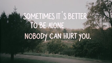 Fototapeta premium Embracing solitude finding strength in alone moments nature settings reflective content calm environment personal perspective self-protection concept