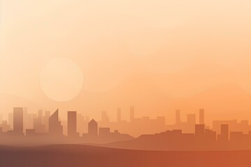 Naklejka premium city skyline at sunset