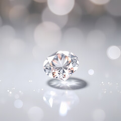 Fototapeta premium Sparkling Diamond with Radiant Glow on a Elegant Reflective Surface
