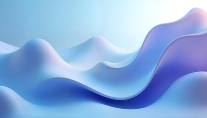Naklejka premium Abstract design with flowing curves. Soft blue gradients create smooth waves. Futuristic, modern illustration. Elegant, vibrant colors create dynamic motion effect. Abstract illustration evokes sense