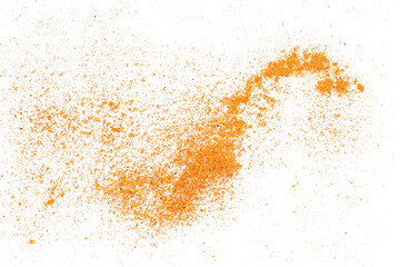 Mexican taco seasoning scattered, isolated on white, clipping path