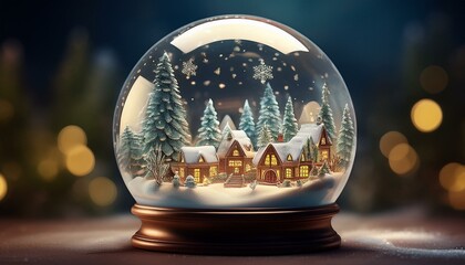 sparkling snow globe with winter wonderland scene snowy village sparkling snow globe