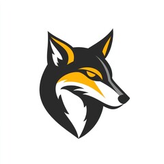 Obraz premium Majestic fox head profile, wildlife art, nature design, logo use