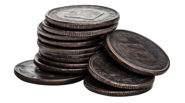 Coins transparent background