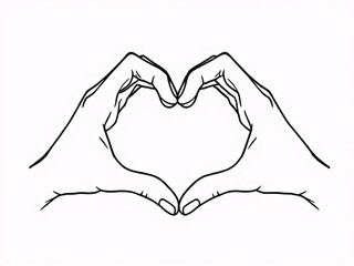 Obraz premium Hand-drawn heart gesture on white background.