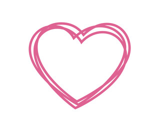 Creative line heart shape. Love, romantic and valentines design element. Isolated vector image