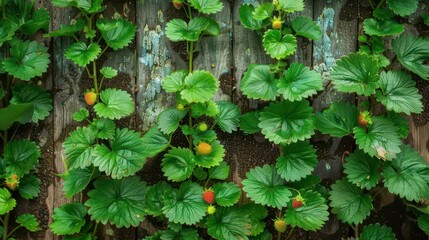 Blooming Beauty. Lush Alpine Strawberry Plant at Garden Event