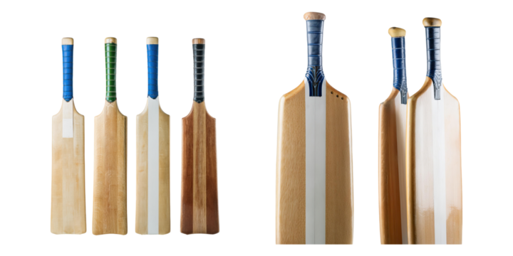 Diverse Collection of Cricket Bats on Display, PNG set collection, isolated on transparent background
