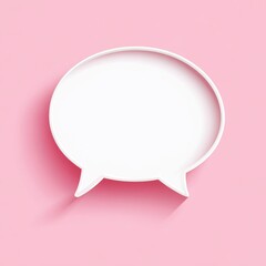 Fototapeta premium Pink Background White Speech Bubble - Copy Space