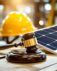 Gavel, Solar Panel, and Hard Hat