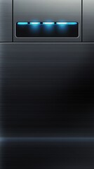 futuristic grey metallic mobile wallpaper featuring luminous window with blue glowing lights