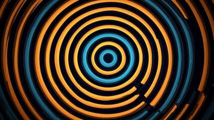 Vibrant concentric circles with bold contrasting colors, seamless pattern, vector, ideal for artistic branding