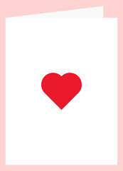 A White Letter Paper Folded Into Two with Red Love