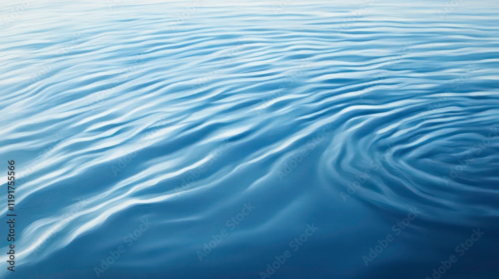 Aufkleber Abstract close-up of calm water surface with gentle ripples and concentric circles.