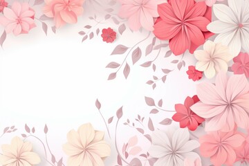 Beautiful paper flowers in shades of pink and peach create an elegant and romantic background, perfect for various design projects