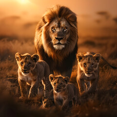The Majestic Lion Pride: An Intimate Glimpse into the Wild African Savannahs