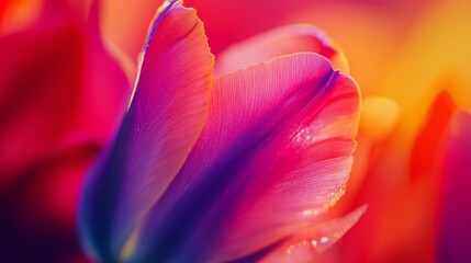 Tulips in spring with blurred bokeh background