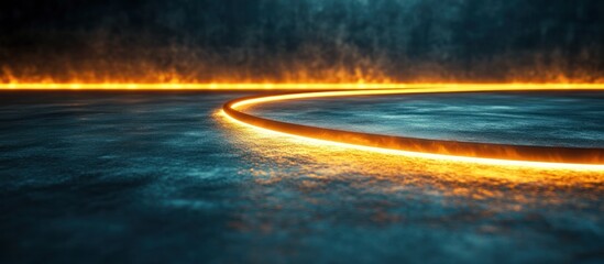 Mesmerizing Nightscape of Glowing Curves in the Ethereal Seascape  Surreal and otherworldly landscape with dynamic light motion and energy flowing across the dark waters