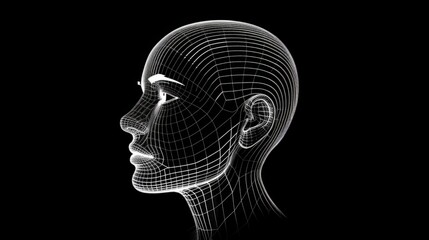 Obraz premium Digital silhouette to the future of technology 
