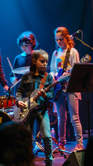 Powerful Performance: Young Musicians Showcasing Musical Talent on Stage