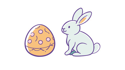 Obraz premium International Easter Day. Easter bunny with egg. Easter egg