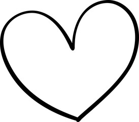 Cute simple heart doodle outline