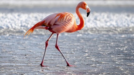 Graceful Greater Flamingo in a Water World. Serene beauty of a flamingo in its natural...