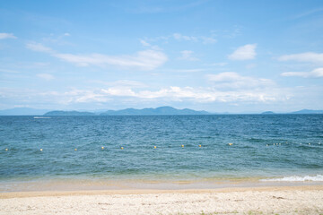 滋賀県 琵琶湖のある風景 Lake Wave Blue Sky
