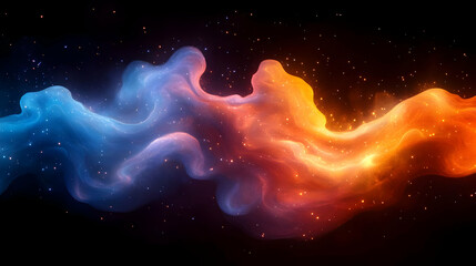 Obraz premium Cosmic Nebula: A Celestial Dance of Fire and Ice