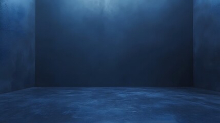 Studio room's concrete floor and dark blue asphalt background create a moody atmosphere, with smoke adding texture and depth, providing an ideal setting for product displays in s