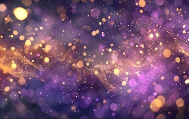 Fototapeta premium Purple and Gold Glitter Particle Abstract