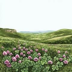 Rolling Hills and Clover Blossoms