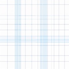 Strong moody style, low contrast plaid pattern. Classic minimalist style, intersecting horizontal and vertical lines. Predominantly white background, blue lines varying in thickness
