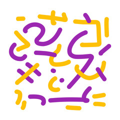 Colorful simple modern line pattern, hand drawn line pattern, colorful cute line pattern