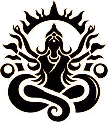 vector illustration design icon logo symbol detail ornament Javanese wayang god goddess ethnic classic vintage traditional.eps