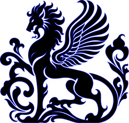 vector illustration classic sacred mythological animal symbol logo icon design.eps