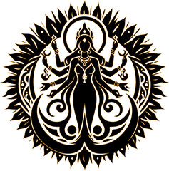 vector illustration design icon logo symbol detail ornament Javanese wayang god goddess ethnic classic vintage traditional.eps