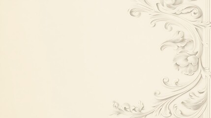 Obraz premium Elegant Cream Floral Scrollwork Design Background