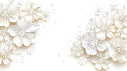 Elegant White Flowers Design Background Image