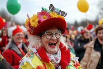 Rosenmontag festivity - German heritage, Danish celebration, Austrian tradition, Shrove Monday joy, festive parade, cultural gathering, carnival costumes, cheerful atmosphere, event joyful festivity.