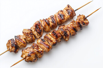 Cooked grilled chicken isolated on a white background