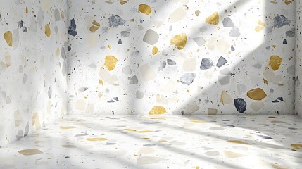 Sunlit Room with Terrazzo Walls and Floor