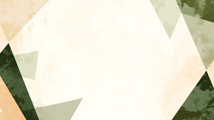 Abstract Geometric Design with Beige and Green Tones