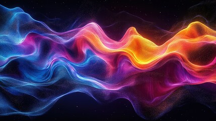 Obraz premium Vibrant colorful waves abstract digital art motion design contemporary environment dynamic viewpoint visual concept
