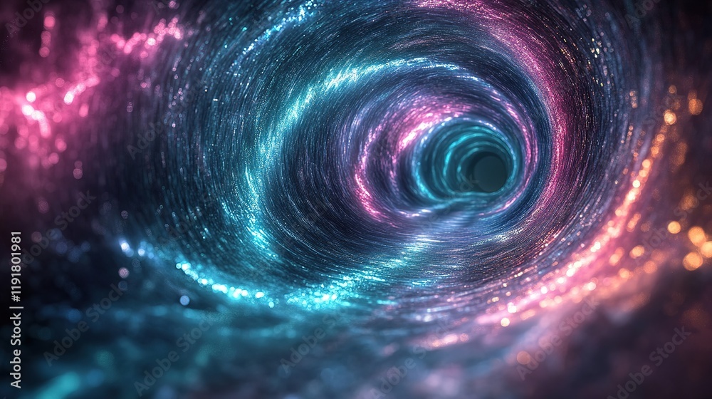 Wall mural exploring vibrant cosmic vortex outer space digital art abstract environment wide angle sci-fi conce
