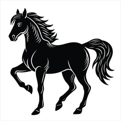 horse silhouette isolated on white
