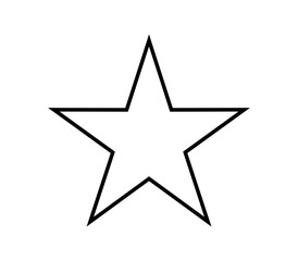 stars line single icon with pointed tip isolated on white background.